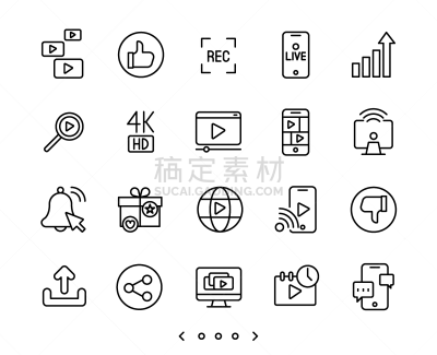 图标集,动物,线条,录像机,数字化显示,计算机设备,传媒,计算机,社会化网络,边框