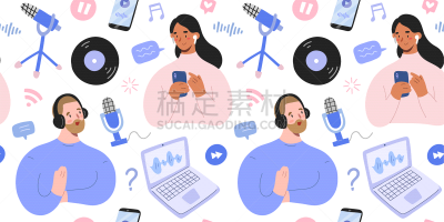 式样,麦克风,矢量,博客,背景,绘画插图,有奖电视大赛主持人,动物手,笔记本,抽象拼贴画