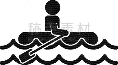 男人,水灾,船,计算机图标,简单,时尚,成年的,中老年人,受害者,人