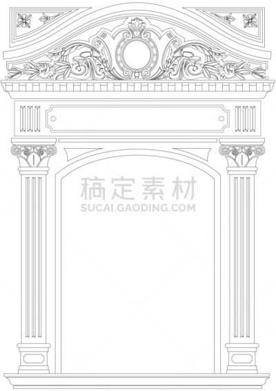 拱门,巴洛克风格,柱子,白色,外立面,图像,文艺复兴,古董,着色,复古