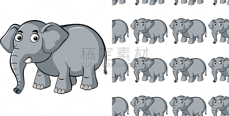 seamless background design with gray elephant