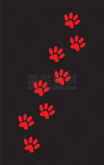 红色,犬科的,爪印,轮廓,黑色,创造力,艺术,图像,矢量,剪影