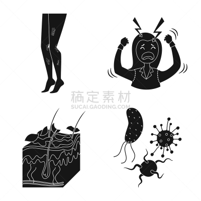 健康保健,品牌名称,人类腺体,头发,女人,黑色,牛皮廯,设计,生病