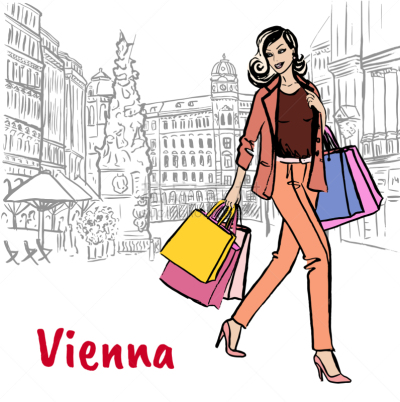 woman with shopping bags in vienna