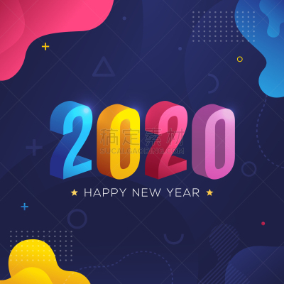 2020,新年前夕,商务,雪,模板,节日,图像特效,礼物,分离着色,问候