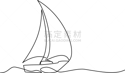 有帆船,连续性,铅笔画,商务,传单,风,直的,简单,模板