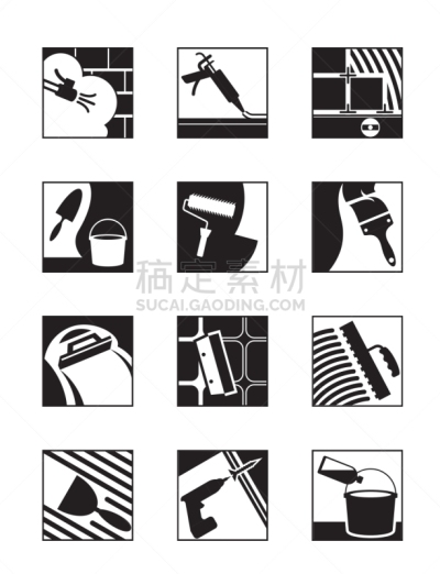多样,建筑业,商务,闪亮的,水泥,砖,图像,工业,涂料,丹配拉画法