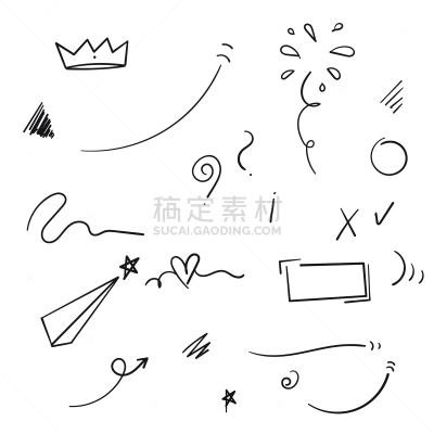 乱画,手,卡通,高雅,线条,检查表,铅笔,复古风格,肮脏的,草图