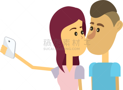 自拍,伴侣,可爱的,人,男人,家庭,父母,取得,亲吻