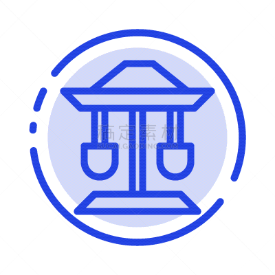 平衡,虚线,井,蓝色,线图标,商务