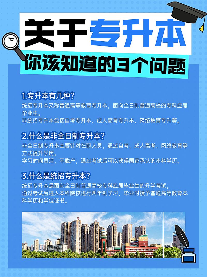 专升本知识科普手帐风小红书配图