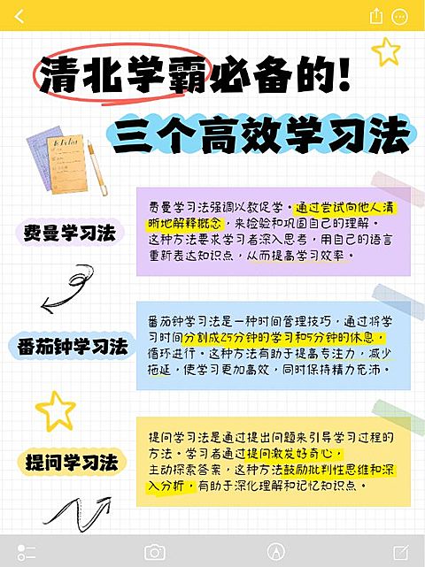 教育学习方法攻略科普划重点小红书配图