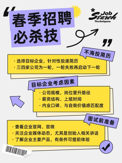 企业春季求职科普攻略简约风小红书配图预览效果