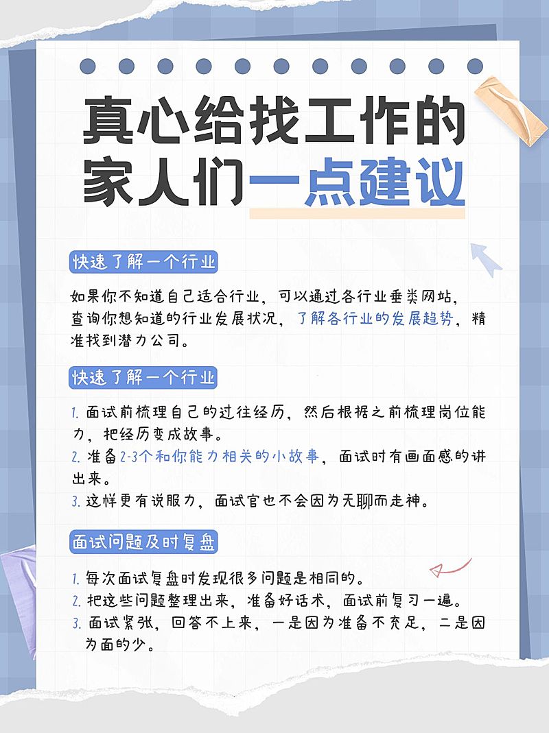 求职干货科普攻略小红书配图