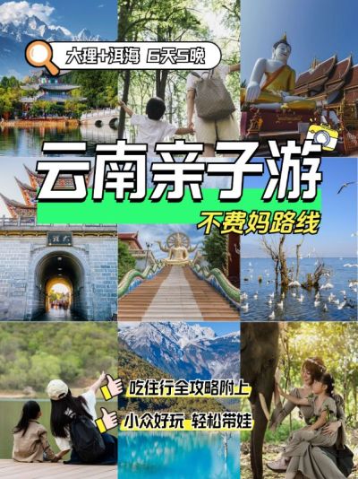 旅游线路营销拼图宫格花字小红书封面