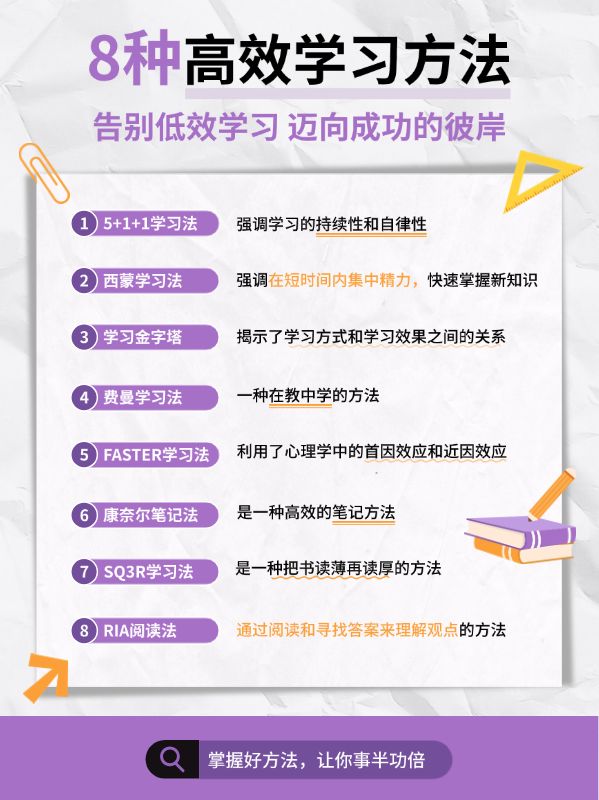 教育学习方法分享划重点小红书配图