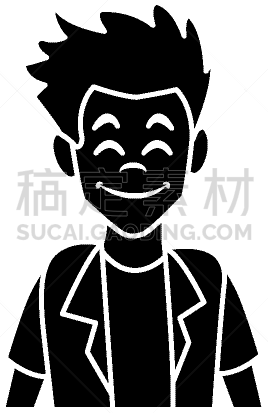 男人,侧面像,卡通,可爱的,商务,人,衬衫,概念,肖像