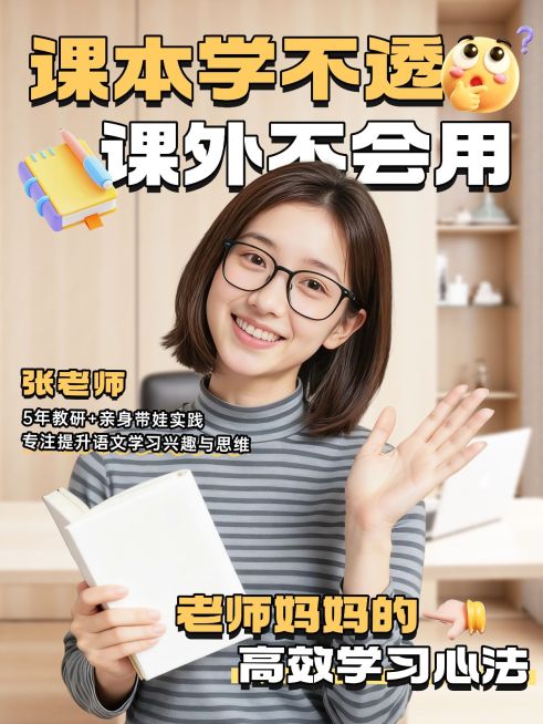 教育培训素质教育学习阅读语文科普指南小红书封面预览效果