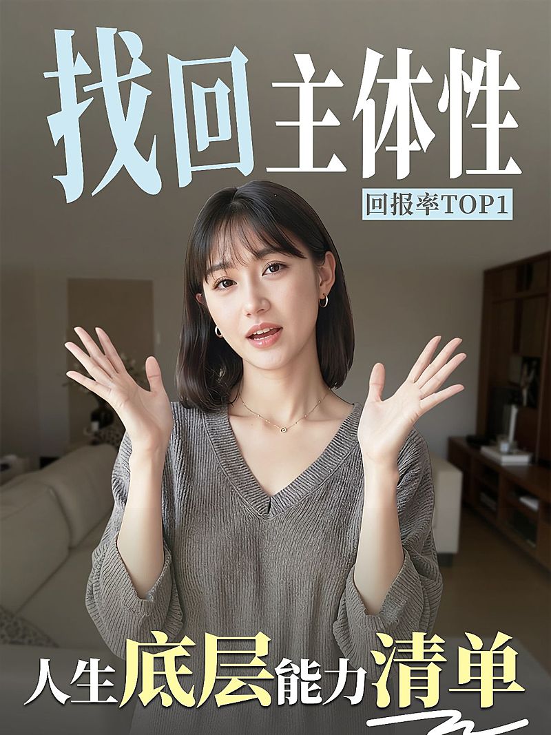 知识付费个人成长生活分享人像小红书封面