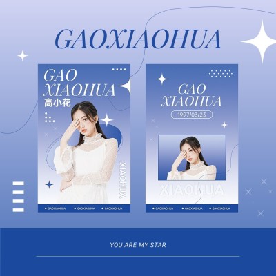 简约风明星应援饭制小卡预览海报
