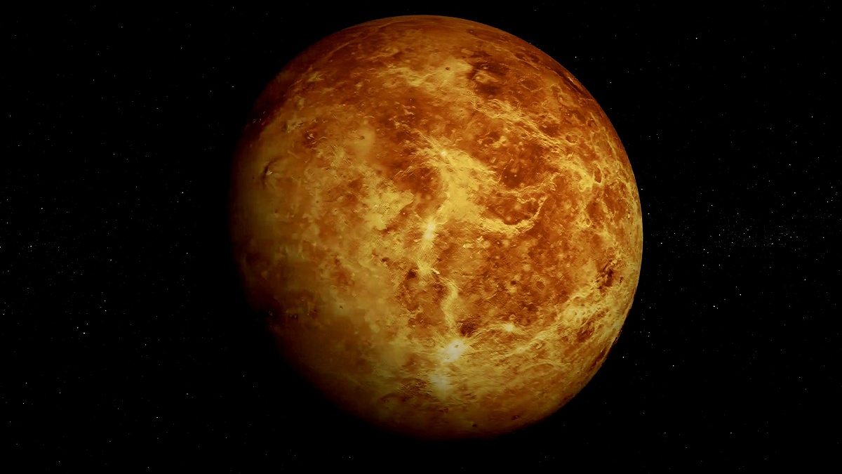 行星金星在 轨道上运行，循环，太阳系，3D动画，alpha