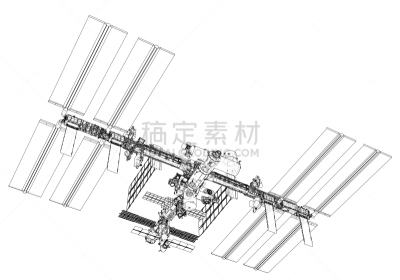 太空船,轮廓,矢量,未来,空间站,几何形状,蓝图,技术,火箭,车站