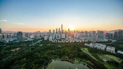 深圳现代建筑外墙，延时摄影