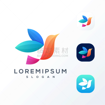 colorful bird logo design ready to use
