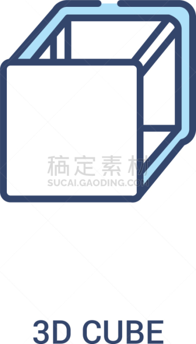 立方体,三维图形,概念,图标,线条,简单,数字2,几何形状,轮廓,白色