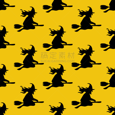 式样,女巫,扫帚,女人,季节,黑色,图像,巫术,矢量,剪影