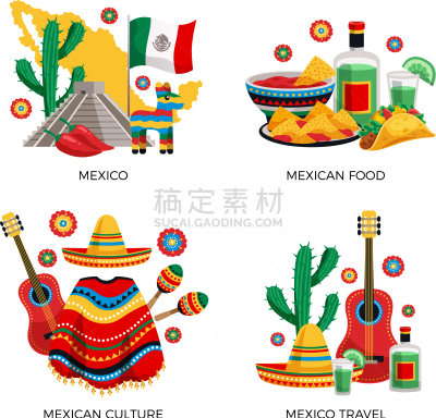 传统,墨西哥,概念,国内著名景点,热,香料,玉米饼,动物玩偶,食品,仙人掌
