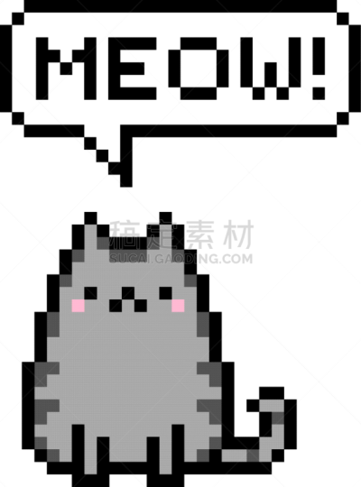 可爱的,宠物,像素化,小猫,家庭生活,像素画,灰色,条纹,毛绒绒,说话