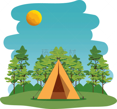 景象,帐篷,时区,野生动物,公园,证章,杉树,格林伍得,夏天,露营