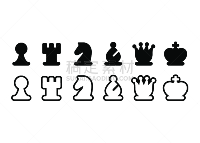 棋子,图标集,卒子,休闲游戏,体育团队,运动,背景分离,简单,现代,休闲活动