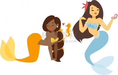 性格,美人鱼,分离着色,可爱的,幻想,图像,公主,海洋,女人,自然美