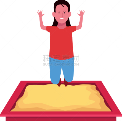 女孩,沙坑,图标,动画片,可爱的,玩具,公园,小的,设备用品,休闲