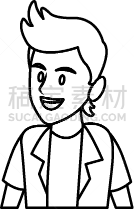 男人,侧面像,卡通,可爱的,商务,人,衬衫,概念,肖像