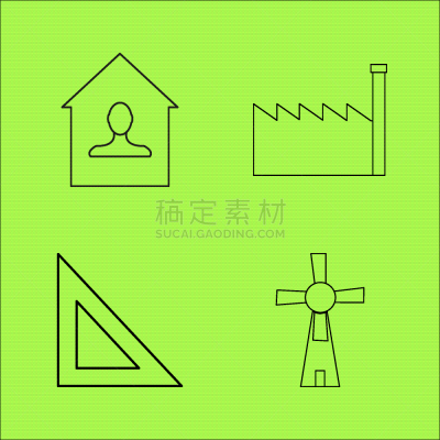 轮廓,直的,建筑业,建筑体,矢量,工厂,三角板,图像,标志,石洞壁画