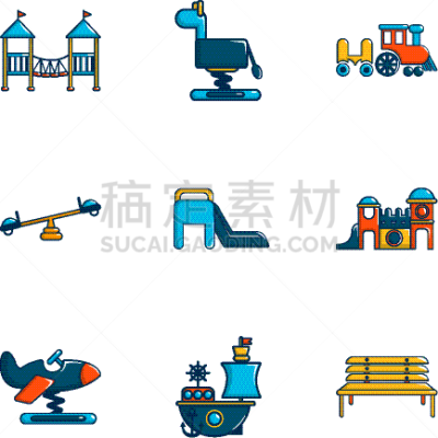 游乐场,分离着色,长椅,图像,公园,设备用品,矢量,儿童,布置,收集