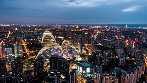 T/L鸟瞰美妙的城市风光/北京，中国