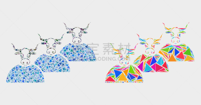 三角形,牲畜,计算机图标,镶嵌图案,不规则的,一个物体,明亮,形状,式样,放牧