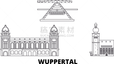 伍珀塔尔,城市天际线,德国,分界线,名声,车站,旅行,布置,剪影