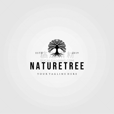 nature tree logo vintage design