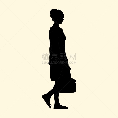 女孩,分离着色,白色,人,高雅,图像,剪影,包,步行