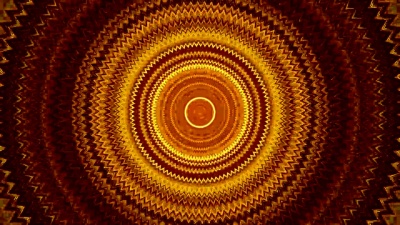 神奇的金色万花筒圆圈图案。