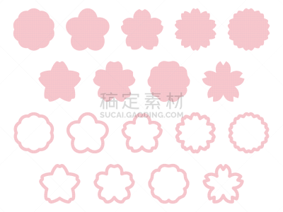 边框,图像,樱花,粉色,简单,可爱,花瓣,春天,无人,3到4个月