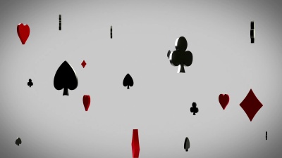 扑克牌标志下降，循环，带有alpha通道的3D动画