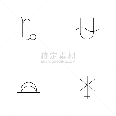 轮廓,直的,计算机图标,星座,矢量,图像,标志,月光背景,石洞壁画,摩羯座