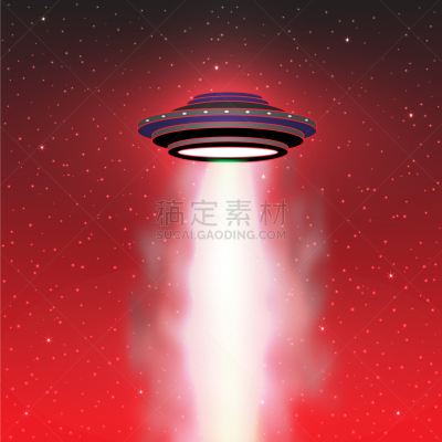太空船,不明飞行物,外星人,天空,阳光光束,分离着色,白色,夜晚,闪亮的,点燃