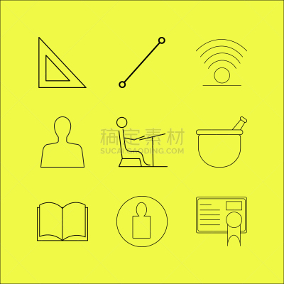 轮廓,直的,计算机图标,图标集,书,矢量,三角板,图像,标志,教育